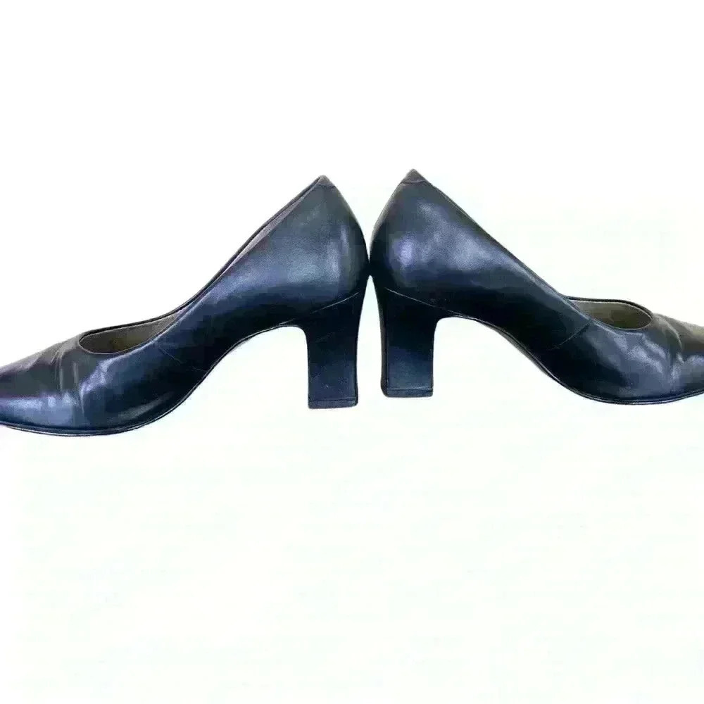 Pesaro Lenore Woman’s Size 8.5 Lucy Black Leather Slip On Pumps Brazilian made - Picture 9 of 11